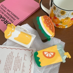 Creative acetate hair claws set featuring beer, burger, and orange juice cup designs