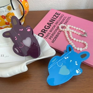Cute acetate animal hair clips set in purple and blue heart design for women