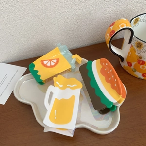 Three-piece set of cute food-shaped hair claws featuring hamburger and creative fruit drinks