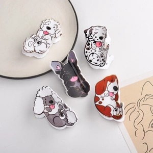 Cartoon Hond Acryl Haarklem Schattige Dierenvorm Haarseld Voor Dames Modieuze Dagelijkse Haaraccessoires