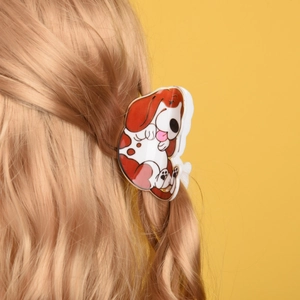 Schattige cartoon puppy haarklem van acryl stijlvolle hondvormige haarclip dames