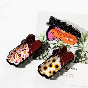 Lot de 3 pinces à cheveux avec motifs tournesol, rayures western et bottes de cowboy