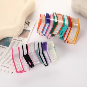 Creative Book Stack Design Hair Claw Clip Acrylic Rainbow Hair Catch Large Shark Clip Artistic Headwear For Women Gift