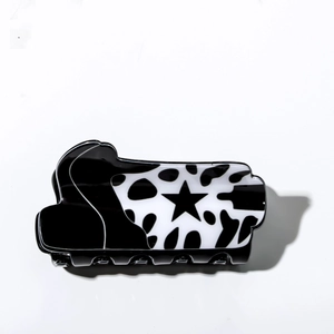Pince à cheveux unique motif vache avec étoile et design créatif en forme de botte