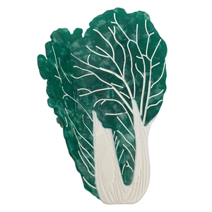 Pince à cheveux créative en forme de chou chinois, acétate marbré vert et blanc