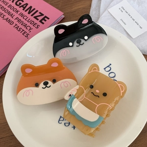 Cute Cartoon Animal Hair Claw Clip Acetate Cellulose Acetate Corgi Dog Bear Shark Clip Handmade Hair Accessory For Women