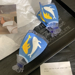 Pinces à cheveux baleine bleue océan avec motif de vagues pour femmes en été