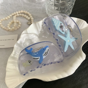 Acetate Ocean Series Hair Claw Clip Starfish Conch Blue Whale Pattern Shark Clip Large Hair Clamp For Women Hair Accessories