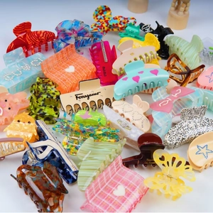 Acetate Hair Claw Clips For Women Girls Large Shark Clips Non Slip Leopard Print Animal Pattern Hair Accessories