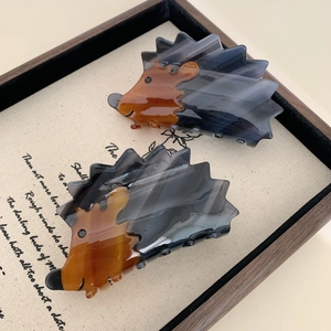 Cute Acetate Hedgehog Shape Hair Claw Clip For Women Fashion Marble Tortoiseshell Pattern Animal Hair Accessory Styling Tool