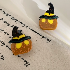 Simpatici fermagli per capelli a zucca di Halloween e cappello da strega in acetato