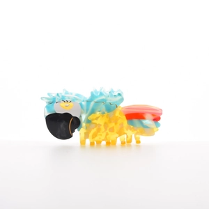 Bunte Haarklammer in Papageienform aus strukturiertem Acetat für ein stilvolles Haarstyling