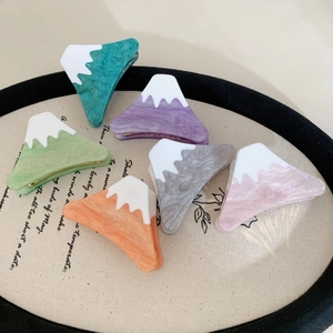 Set di 6 mollette per capelli a forma di Monte Fuji in acetato effetto marmo