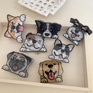 Cartoon Dog Shape Acetate Hair Claw Clips Cute French Bulldog Golden Retriever Corgi Pattern Hair Accessories For Women Girls