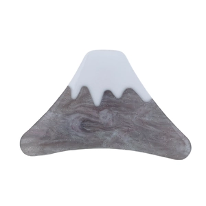 Pinza per capelli in acetato stile Monte Fuji con punta bianca e trama marmorizzata viola
