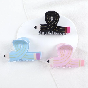 Pinze per capelli creative a forma di matita nei colori nero, azzurro e rosa