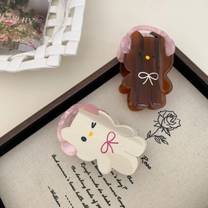 Cute acetate cat hair claw clips with headphone design for women and girls