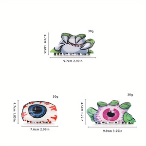 Lot de pinces à cheveux Halloween avec yeux cousus et tentacules verts pour femmes