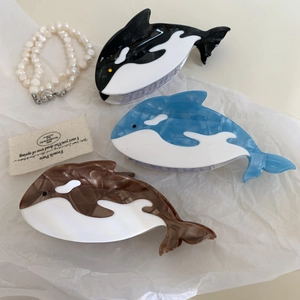 Pince à Cheveux en Acétate Forme Baleine Mignonne pour Femmes Design Animal Grande Pince Élégant Accessoire de Cheveux