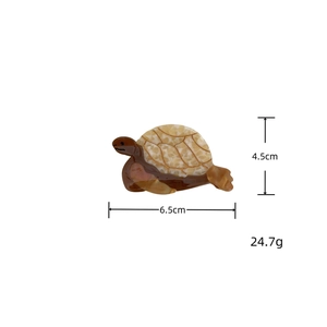Dimensions détaillées de la pince à cheveux tortue en acétate de 6,5 cm de long