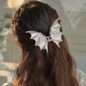 Fledermausflügel Metall Haarkralle Gothic Shark Clip Punk Legierung Haargriff Halloween Haarschmuck Für Damen Große Haarklammer