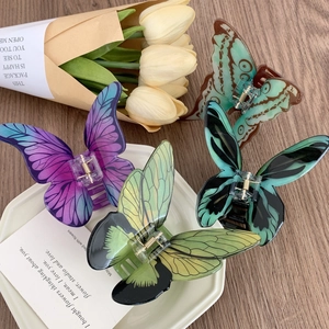Pince à Cheveux Papillon Réaliste pour Femmes Haute Qualité Acétate Acrylique Dégradé Imprimé Pince à Griffe Accessoires Cheveux Mode