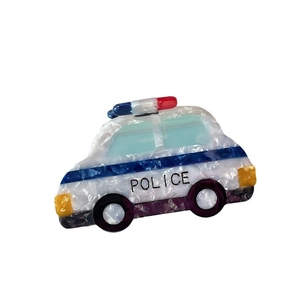 Pince à cheveux créative en acétate en forme de voiture de police avec effet marbré