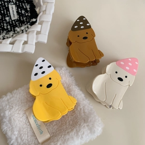 Lot de 3 pinces à cheveux chien labrador en marron, jaune et beige de style dessin animé