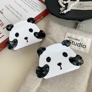 Panda Animal Acetate Hair Claw Clip Cute Black White Marble Texture Hair Catch Hairclip For Women Fashion Hair Accessories