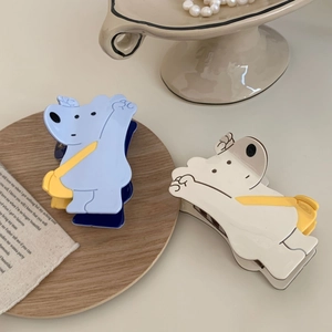 Pinces à cheveux ours mignon en beige et bleu pour des coiffures élégantes au quotidien