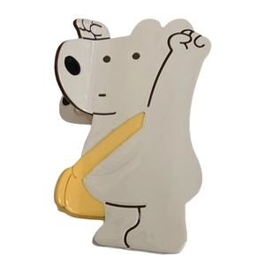 Pince à cheveux ours polaire mignon avec petit sac jaune pour coiffures quotidiennes