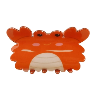 Cute orange crab hair claw clip made of glossy acrylic for women hair accessories