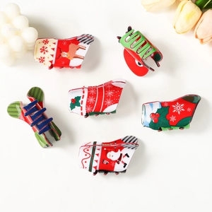 Lot de pinces à cheveux de Noël avec motifs père Noël, renne et flocons de neige mignons