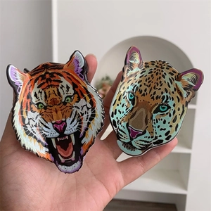 Pince à Cheveux Femme en PVC Tête de Léopard Tigre Grande Pince Requin Motif Animal Accessoires de Coiffure Fait Main