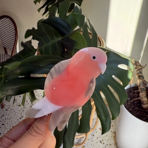 Pince à cheveux perroquet en acétate de cellulose brillant rose et blanc élégante