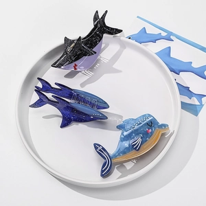 Marine series ocean animal hair claws featuring shark and whale designs in various colors