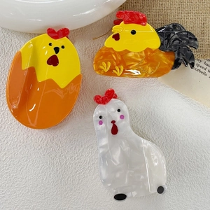 Pince à Cheveux en Acétate Motif Animal Dessin Animé Poulet Coq Poule Poussin Pince Requin pour Femmes Accessoires Cheveux