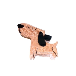 Cartoon puppy hair claw clip made of marble texture acetate for women hair styling