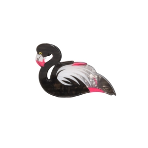 Chic acrylic flamingo hair claw clip with marble texture and pink accents for women