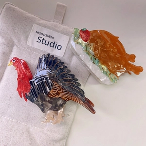 Handmade Acetate Creative Chicken Leg Rooster Hair Claw Clip For Women Fashion Thanksgiving Christmas Turkey Styling Hair Accessories