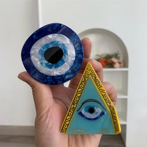 Exotic Acetate Evil Eye Hair Claw Clip Geometric Triangle Round Shark Clip Fashion Hairpin Hair Accessory For Women