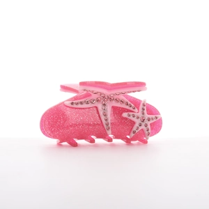 Pince à cheveux étoile de mer rose avec strass et finition scintillante pour femme