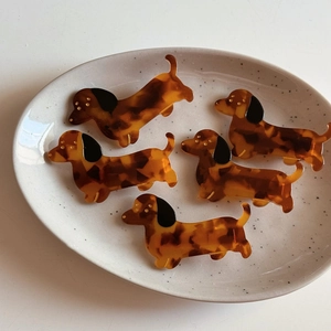 Dachshund Dog Shape Hair Clip Acetate Tortoise Shell Animal Duckbill Side Clip Women Cute Fashion Hairpin Accessories
