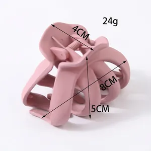 Grande pince à cheveux mate rose, design poulpe pour femme, 8x4x5cm et poids 24g
