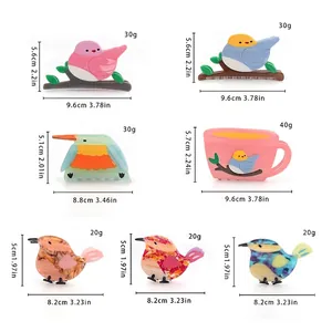 Bird shaped acetate hair claws in various designs and colors with size specifications