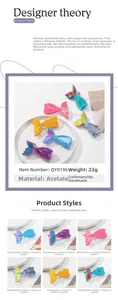 Detailed view of acetate mermaid tail hair claw clips in various gradient colors