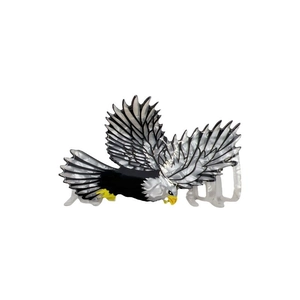 Pince à cheveux en forme d'aigle noir et blanc avec finition nacrée brillante