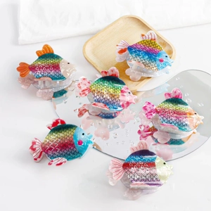 Mignonnes Pinces à Cheveux Forme Poisson Dégradé Coloré Série Océan Acétate Pinces à Cheveux Requin Dessin Animé Femmes Enfants Accessoires