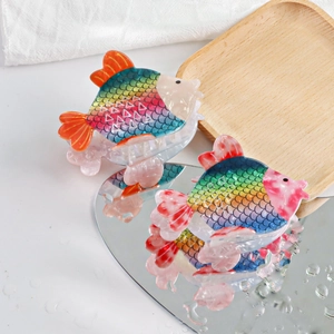 Pinces à cheveux mignonnes en forme de poisson avec écailles irisées pour enfants