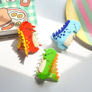 Pince à Cheveux Dinosaure Mignonne en Acétate de Cellulose Pince Requin Accessoire de Cheveux Animal pour Femmes Filles